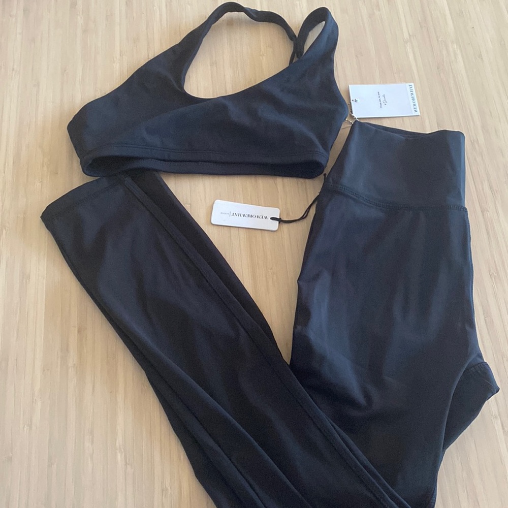NWOT WeWoreWhat leggings size S and One shoulder bra top XS